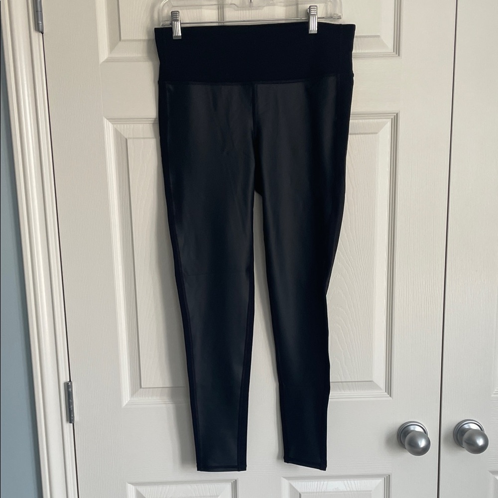 Athleta Black “Leather” Front Leggings
